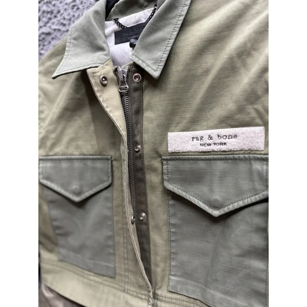 $595‎ Rag & Bone Green Modular Convertible (Vest) Field Jacket Size XS